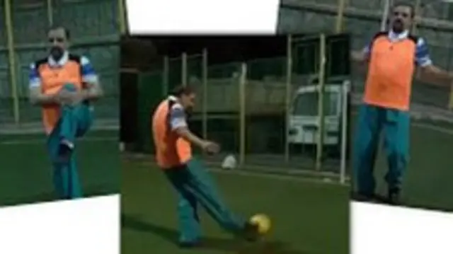 Mohsen Rezai playing football