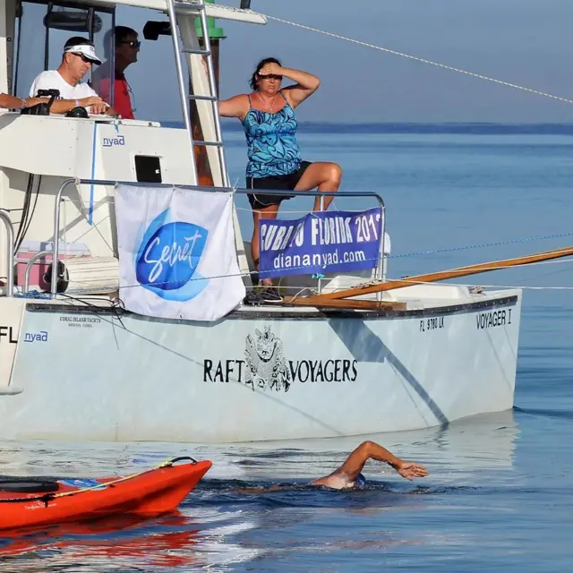 A nadadora americana Diana Nyad foi a primeira pessoa a nadar o trecho365bet roleta161 km365bet roletaCuba à Flórida sem usar uma gaiola365bet roletatubarão