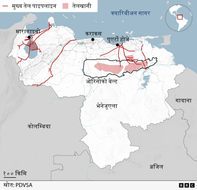 मुख्य तेल पाइपलाइन देखिने नक्सा
