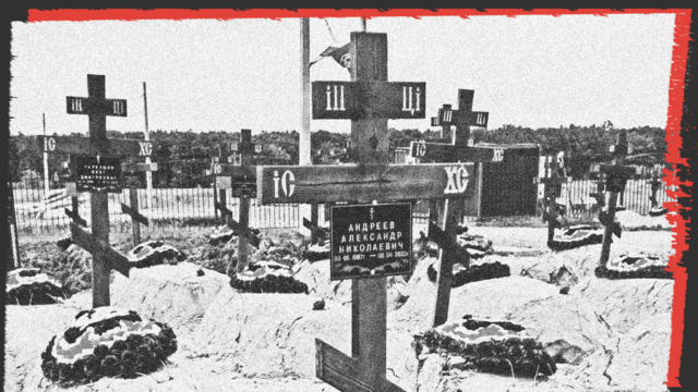 Tumbas militares en el cementerio de Bakinskaya en el sur de Rusia.