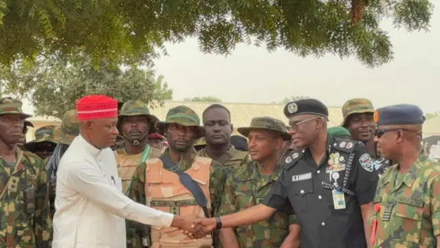 Abba Kabir da wasu manyan jami'an tsaron jihar Kano