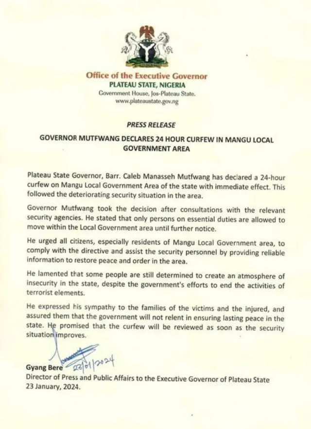 atẹjade ti ijọba ipinlẹ Plateau fi sita