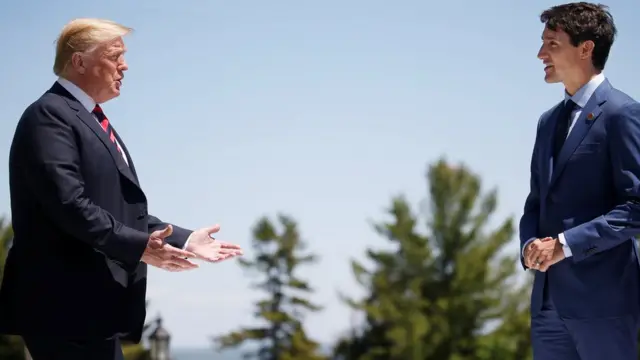 Trump y Justin Trudeau.