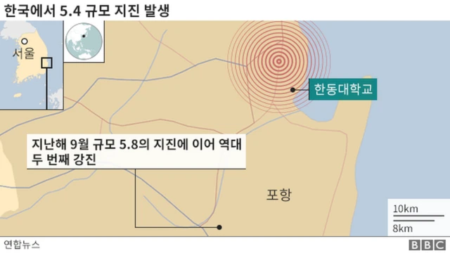 지난 15일 포항에서 발생한 규모 5.4의 지진은 역대 두 번째 규모다