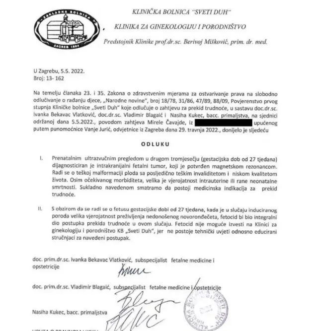 Одговор болнице Свети дух од