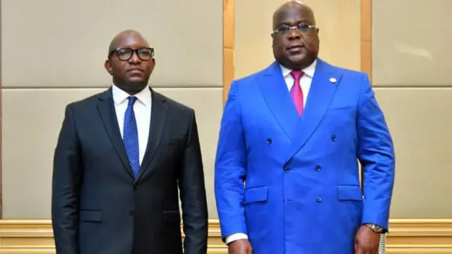 Waziri Mkuu mpya wa DRC Jean-Michel Sama Lukonde na Rais Felix Tshisekedi