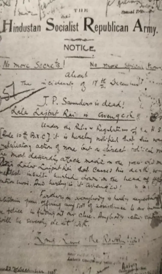 सांडर्स को मारने के बाद जारी किया गया इश्तेहार