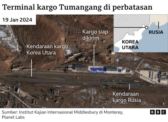 terminal kargo di perbatasan korut