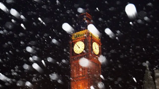 Биг Бен в снегу