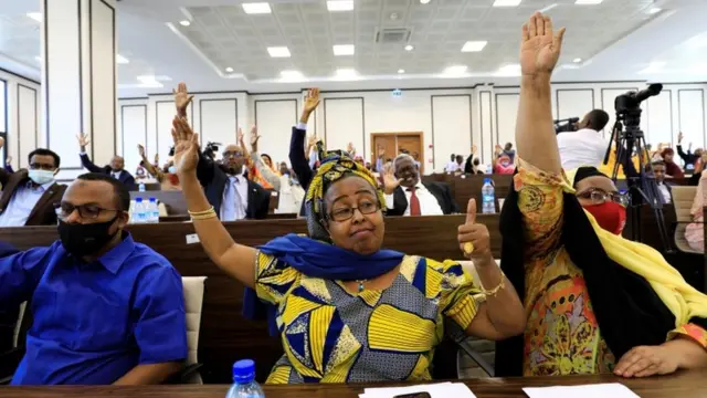 Parlamentonun alt kanadı 12 Nisan'da Devlet Başkanı Farmajo'nun görev süresinin iki yıl daha uzatılması için oylama yapmıştı.