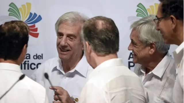 Presidentes de la Alianza del Pacifico y el Mercosur.