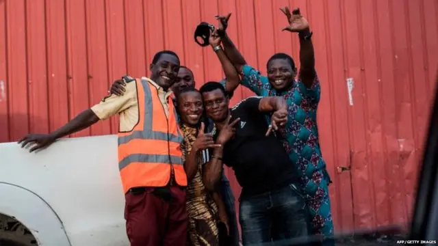 Nigerians celebrate di Eagles