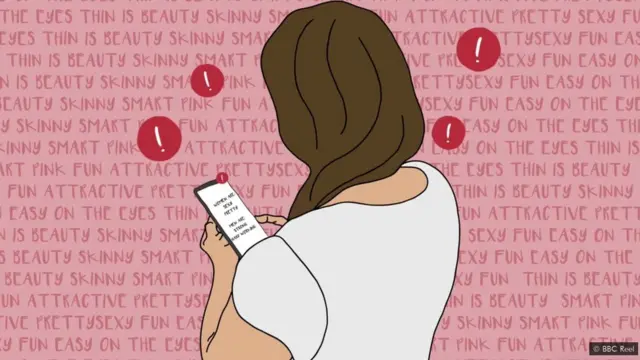 Ilustraçãoslot instagramuma mulher olhando o celular