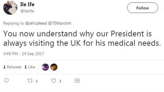 Ile Ife feel say na because of things like dis make Nigeria President dey go UK for hospital treatment.