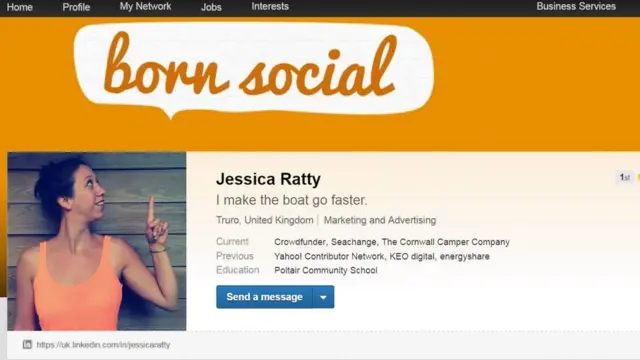 Este es el perfil de Jess en LinkedIn.