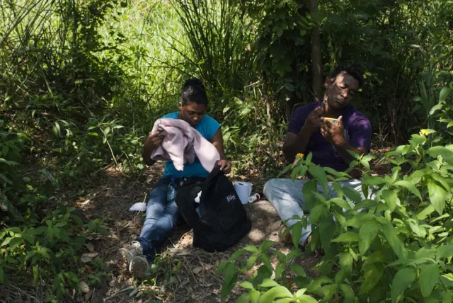 Migrantes en camino a México