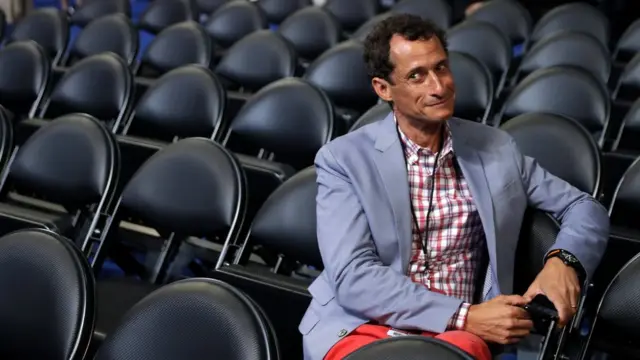 Weiner durante la Convención Nacional Demócrata, a fines de julio.