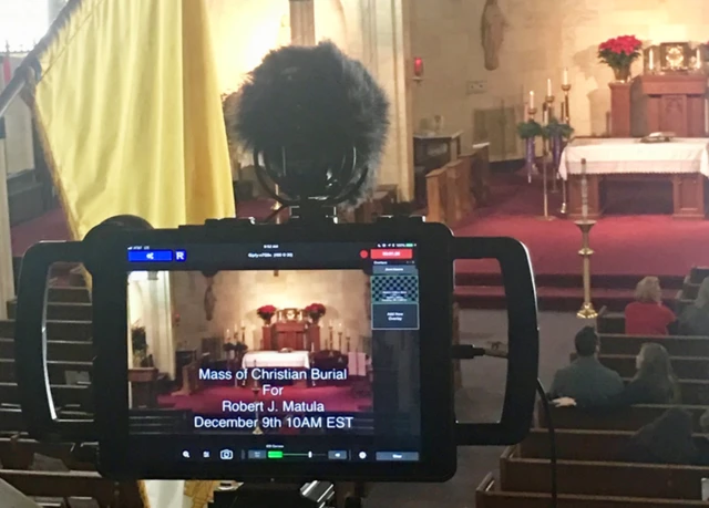 Tribucast live streaming a funeral