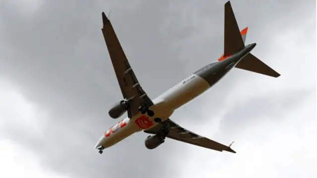 Un 737 Max de Gol a punto de aterrizar en Porto Alegre,