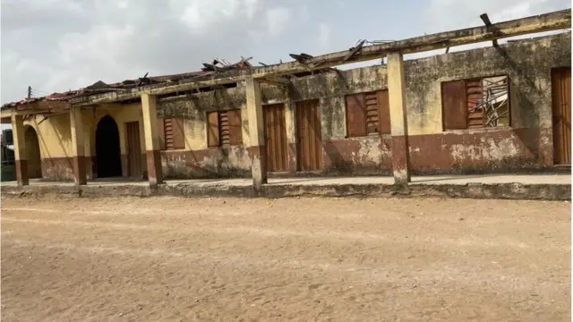 One of di dilapidated structures for di school compound