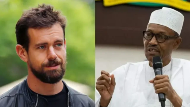 Aworan Muhammadu Buhari ati Jack Dorsey 