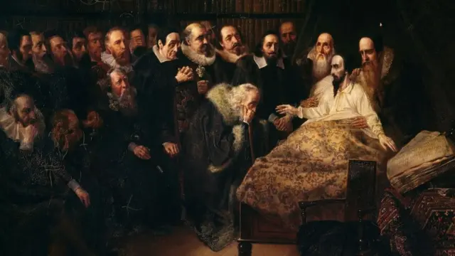 Pintura de Calvino en su lecho de muerte, de Joseph Hornung.