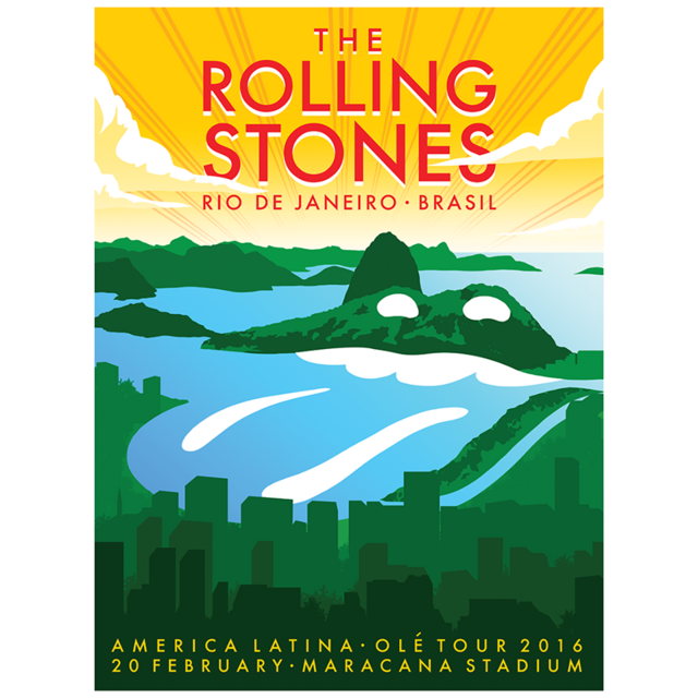 Cartaz promocional da visita dos Rolling Stones ao Rio,caça niquel diamante gratis2016
