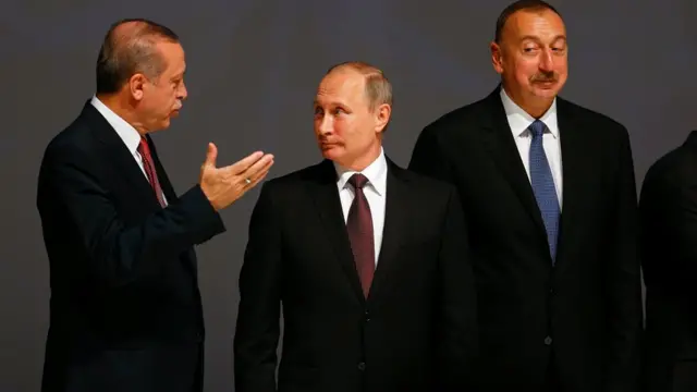 Recep Tayyip Erdoğan, Vladimir Putin, İlham Əliyev