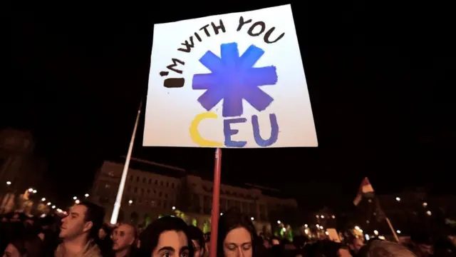 Un cartel durante la protesta.