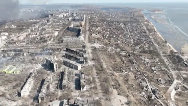 สภาพของเมืองท่ามาริอูโปลที่ถูกโจมตีจนพังพินาศยับเยิน