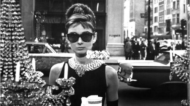 Audrey Hepburn en "Desayuno en Tiffany's".