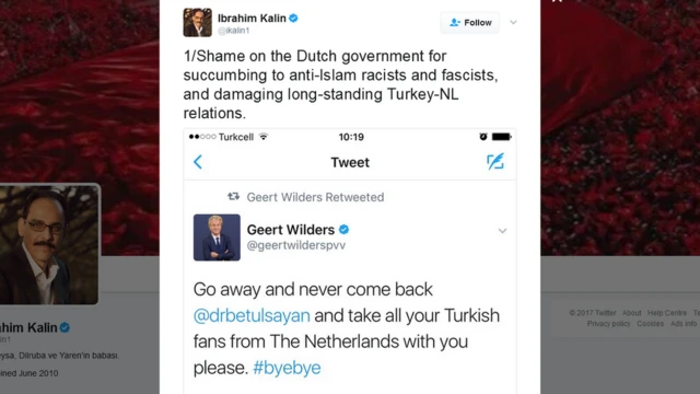 توییت ابراهیم کالین سخنگوی رییس جمهوری ترکیه