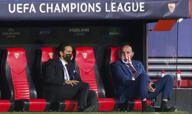 Monchi on the Sevilla bench