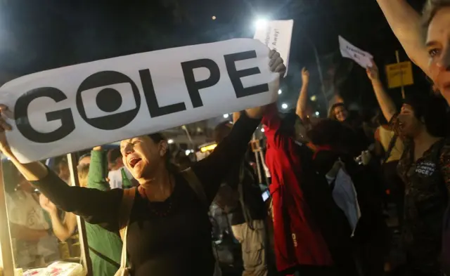 Protesta contra el "impeachment" contra Dilma Rousseff.