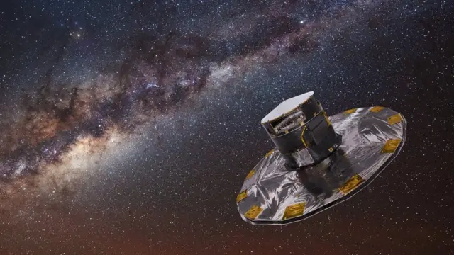 Telescópio Gaiaapostas online com foguetemeio a estrelas no espaço