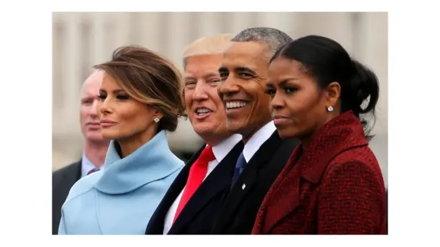 Melania e Donald Trump e Barack e Michelle Obama