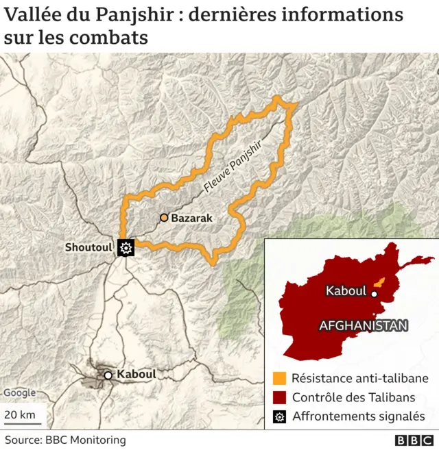 Carte de la vallée du Panjshir