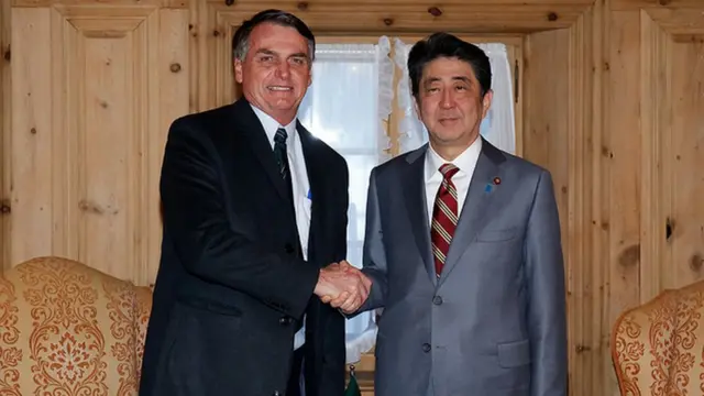 Bolsonaro e Shinzo Abe