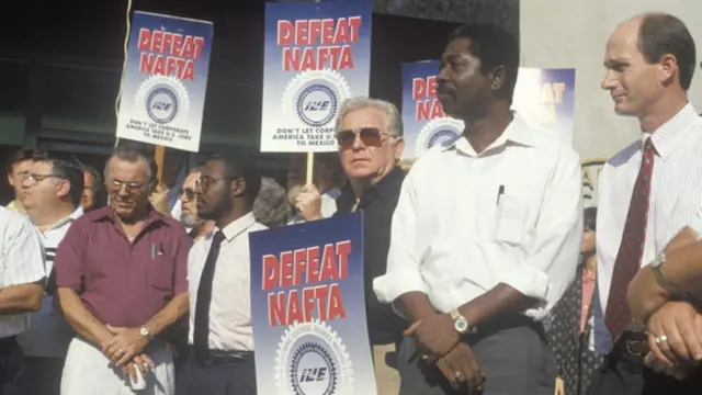 Protesta contra el TLCAN.