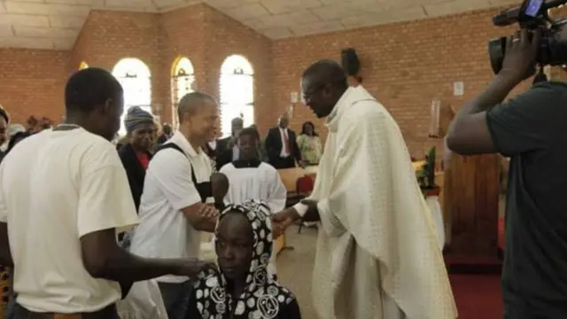 Moïse Katumbi à l'église de Kitwe