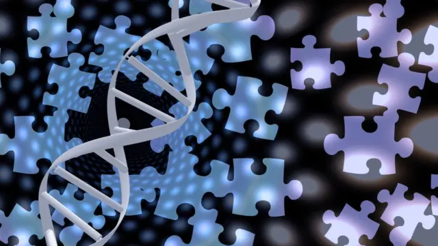Dibujo sobre el concepto de rompecabezas genético