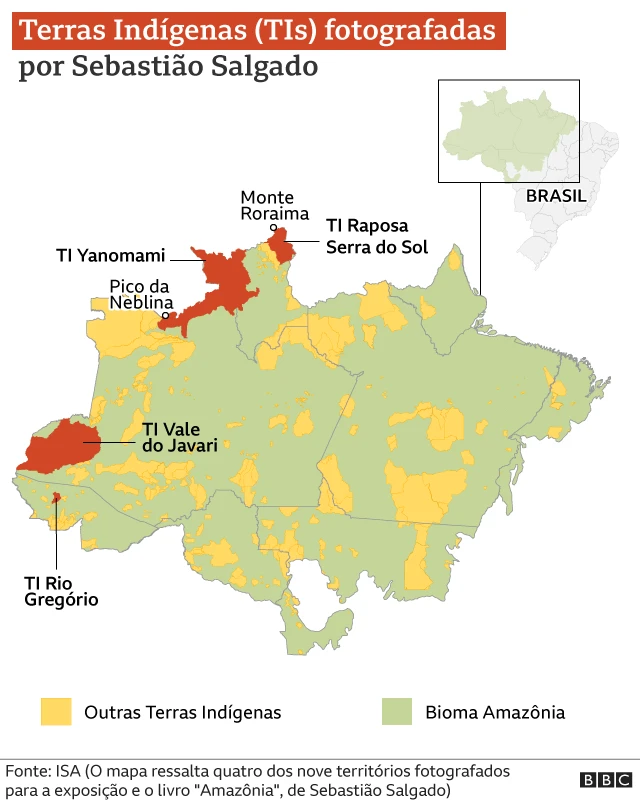 Mapacasadeapostas com renata fanterritórios indígenas no Brasil e alguns visitados por Sebastião Salgado