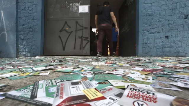 Centro de votación en Sao Paulo.