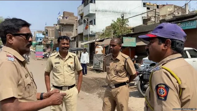 औरंगाबादमधील पोलीस बंदोबस्त