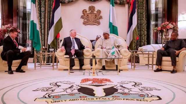 Aare Buhari ati Ọgbẹni Rex Tillerson ninu ipade naa