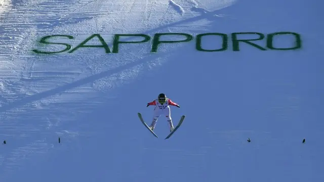 跳台滑雪世界杯札幌站比赛进行中（14/1/2017）