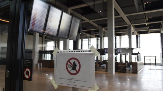 Check-in area at unopened Berlin-Brandenburg airport