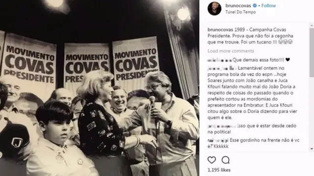 Postagemcorinthians e vaidebetBruno Covas no Instagram com foto antiga do avô, o ex-governador Mário Covas