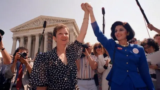 Norma McCorvey en 1973 tras la decisión de la Corte Suprema.