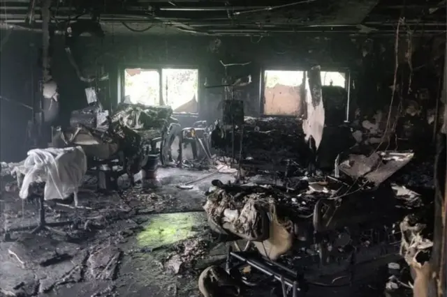 આગમાં નાશ રાખ થઈ ગયેલો શ્રેય હૉસ્પિટલનો કોવિડ-19નો વોર્ડ